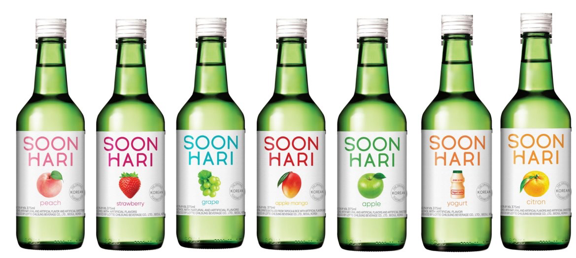 LOTTE Soonhari Soju product lineup